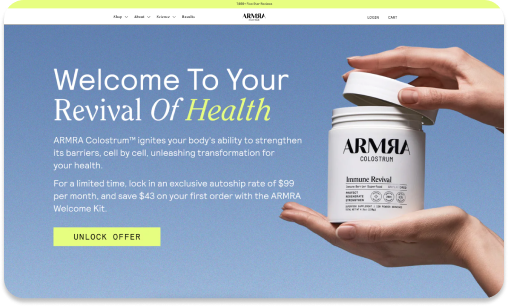 ARMRA - Landing Page