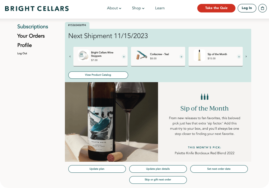 Bright Cellars - Customer Portal