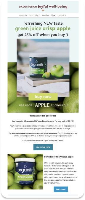 Organifi - Preorder Email