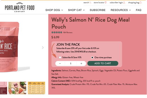 Portland Pet Food - New Sub Offer