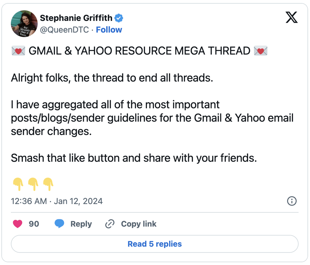 Stephanie Griffith Tweet